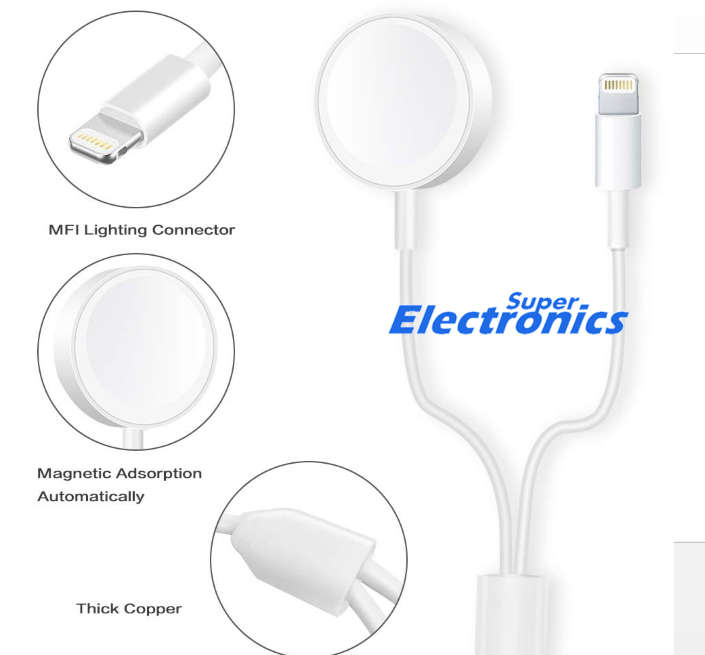 2 in 1 Wireless Apple Charger Cable Compatible with for Iphone and Apple Watch