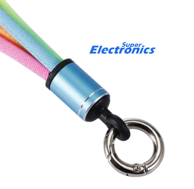 Keyholder Compact Multi Charging 3 in 1 Premium Nylon Braid USB Charging Cables