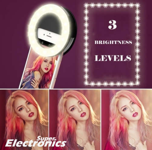 Rechargeable Portable LED Camera Selfie Light - black