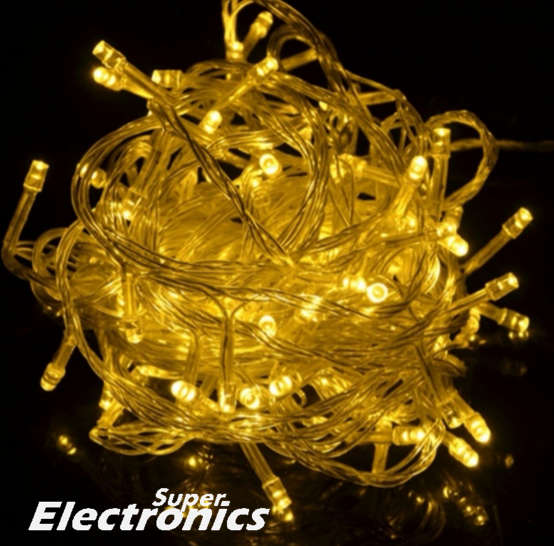 EU/US Plug 220V 20m 100LED String Christmas Waterproof Lights - yellow