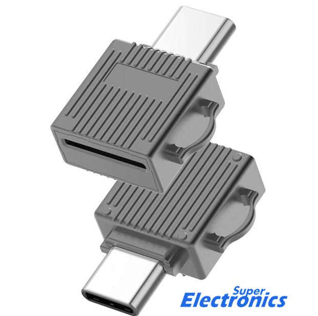 Type C Micro SD Card Reader Adapter High Speed OTG - Grey