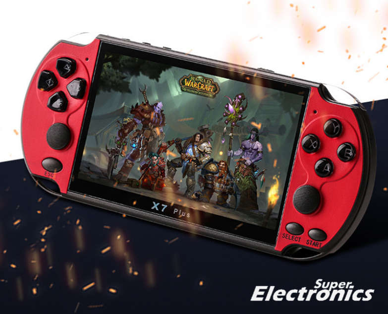 X7Plus 5.1" Colorful Screen Game Console Dual Rocker Handheld Retro Game Host - RED