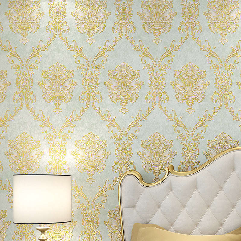 European Classical Retro Nostalgic Nonwoven Wallpaper - Green