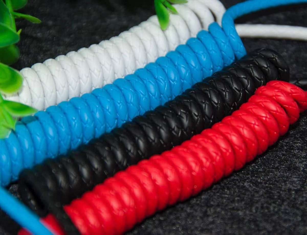 1.5M USB Type C / Lightning / Micro 3 in 1 Charging Cable Multiple Coiled Spring Cord