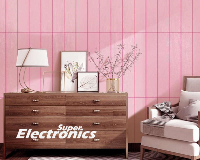 3D Wooden Wall Foam Sticker - Pink