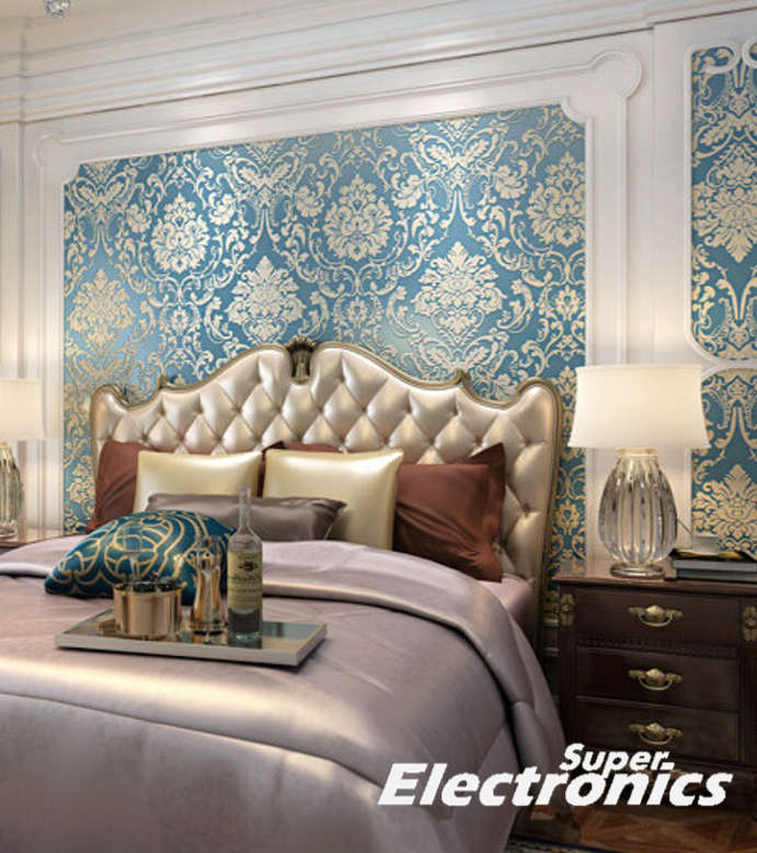 Flower Wallpaper  Home Decor - Blue