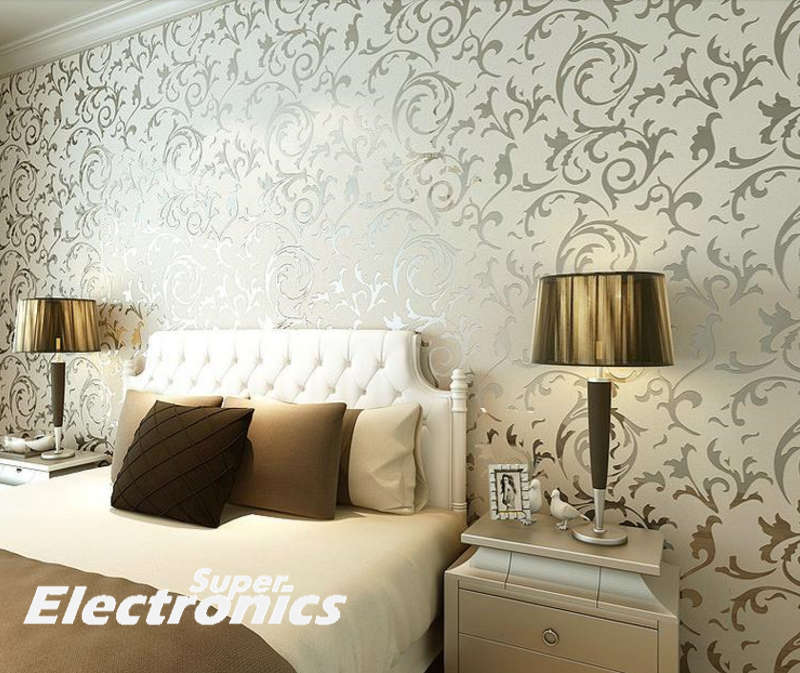 3D Victorian Damask Embossed Wallpaper - Grey