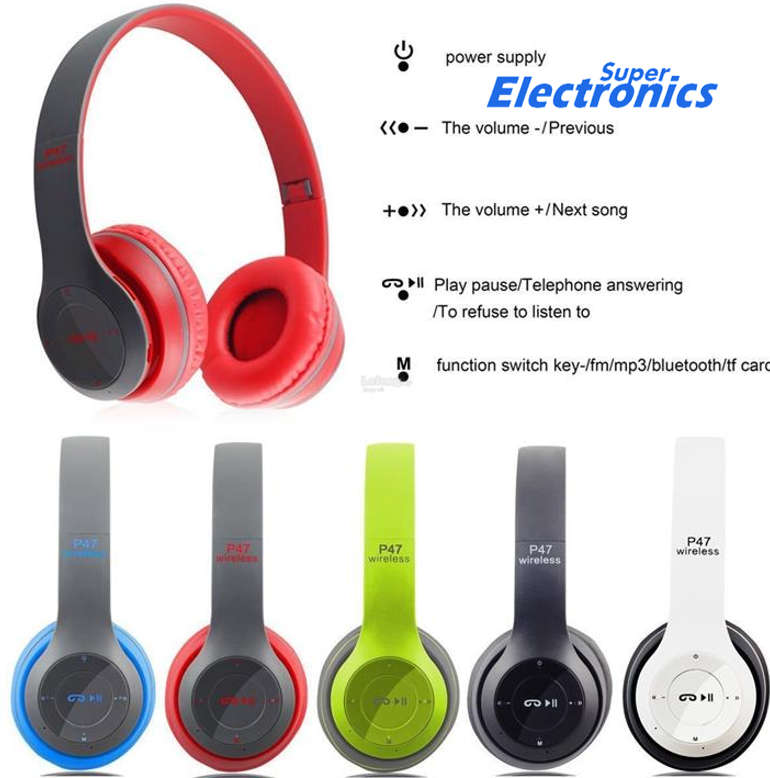 P47 Wireless Bluetooth Headphone - Red
