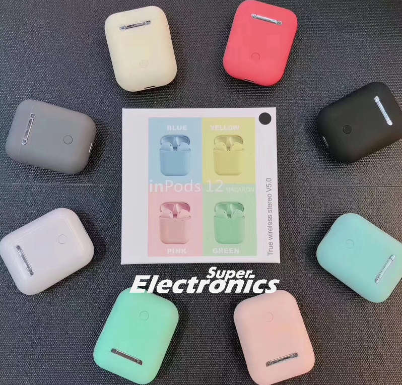 I12 TWS Wireless Earphone Bluetooth 5.0 Touch Earbuds Headset With Charger Box - Gold