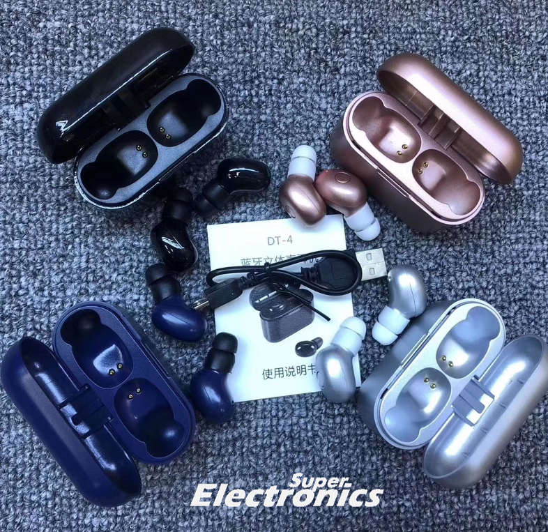 DT-4 TWS Mini Earbuds Wireless Bluetooth 5.0 - Navy