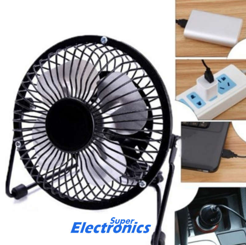 4 inch Portable Personal Cooling USB Mini Fans - Black