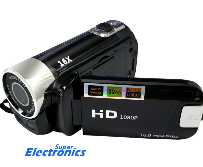 Mini Portable 2.7 Inch Digital Video Camcorder TFT LCD Screen Full HD 16x Zoom DV Camera - Black