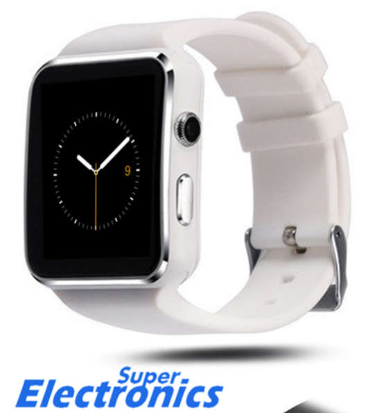 X6 smart watch with touch screen camera support SIM TF card Bluetooth Smartwatch - White