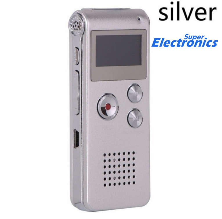 Original Digital Audio Voice Recorder Long Time Recording 8GB - Silver