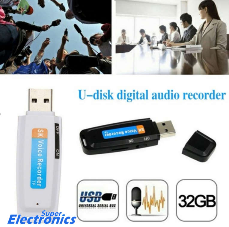 Digital Audio Voice Recorder Pen USB Flash Drive - Black
