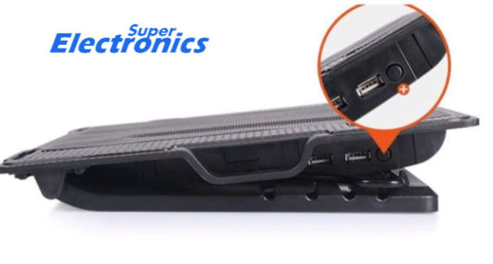 Laptop Stand Mute Cooler 2 Port USB Notebook Radiator Ultra Quiet Portable Adjustable Height Anti...