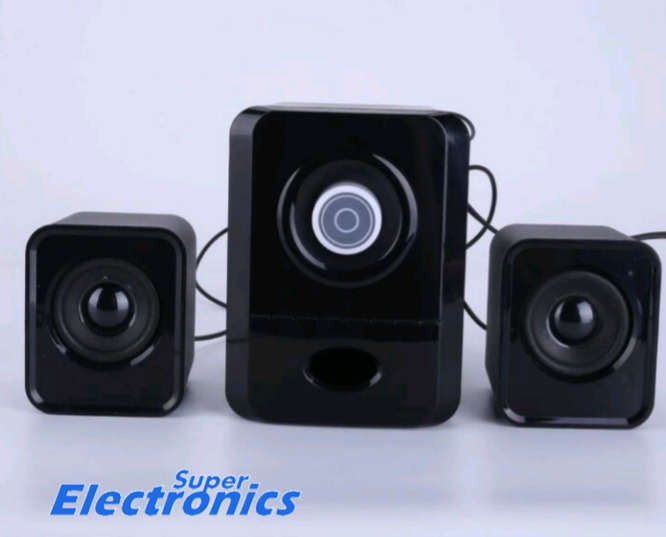 PC Hifi Speakers Stereo Sound Multimedia Bass Speaker USB Powered - Black