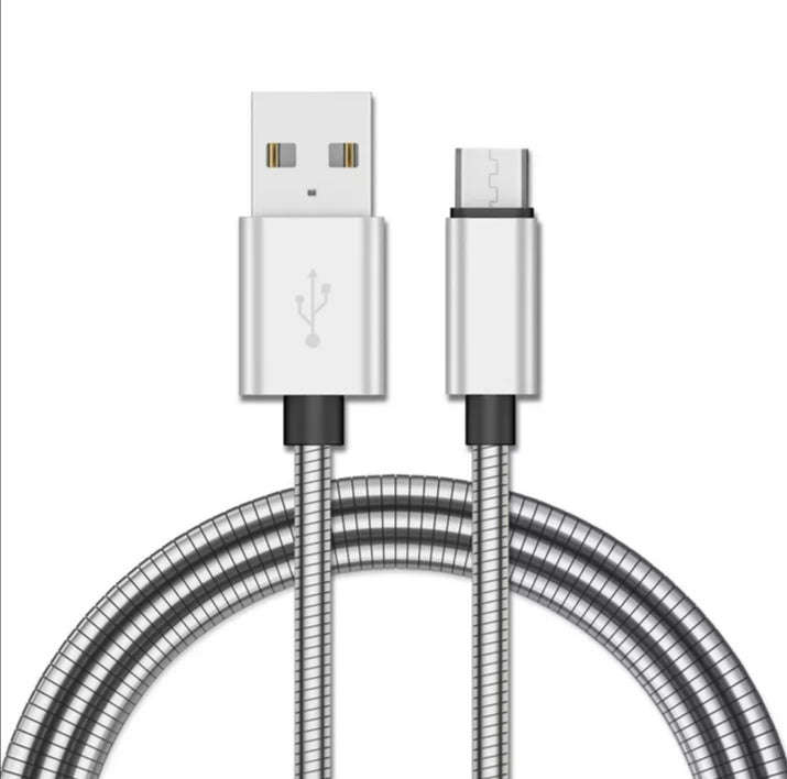 3.1A Metal Micro USB Cable 1m for Samsung Huawei 1m - Grey