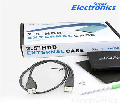 Black Portable SATA 2.5 Inch. USB 2.0 SATA Hard Disk Drive External Enclosure Case Box