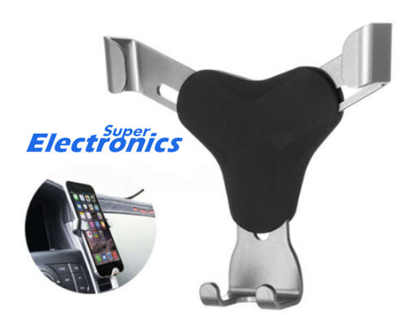 Mini Pink Air Vent Car Mount Auto Lock Metal Mobile Phone Stand Holder - Gray