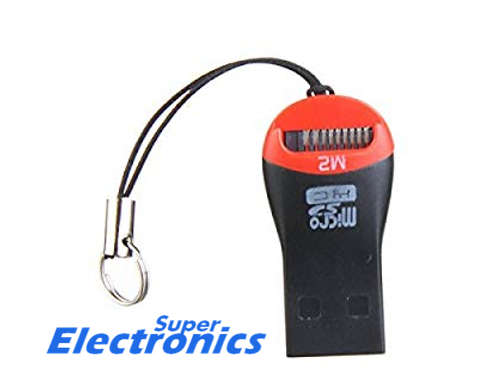 Small Whistle USB 2.0 Micro SD Card Reader w /Lanyard