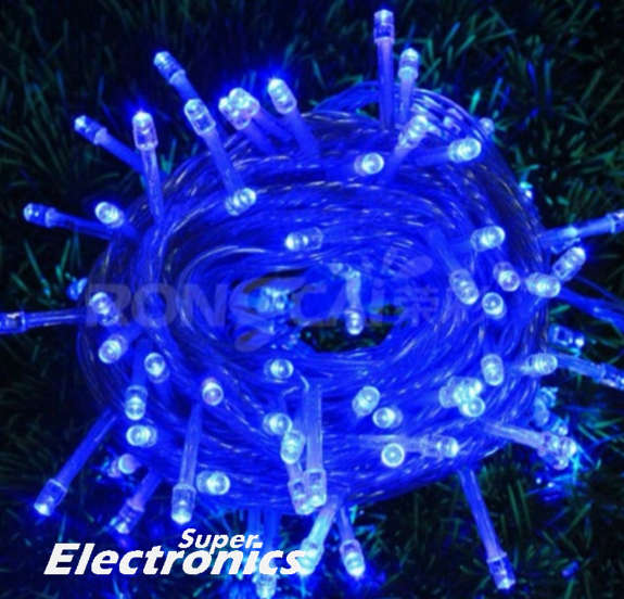 EU/US Plug 220V 20m 100LED String Christmas Waterproof Lights - blue