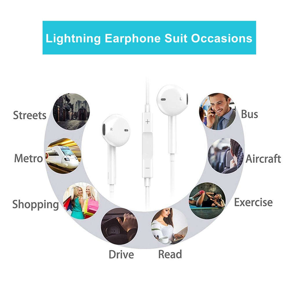 Lightning Earphone for iOS systems In-Ear Bluetooth Earphone Stereo