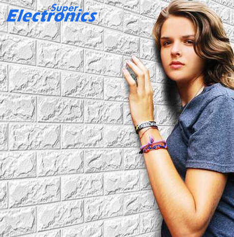 3D BRICK WALL FOAM STICKER 77cm x 70cm - white