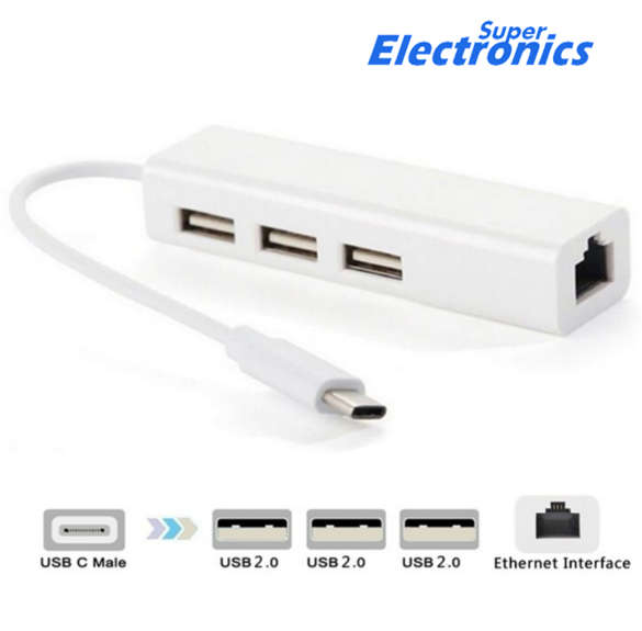 USB Hub 2.0 USB-C to Ethernet RJ45 Ethernet Adapter