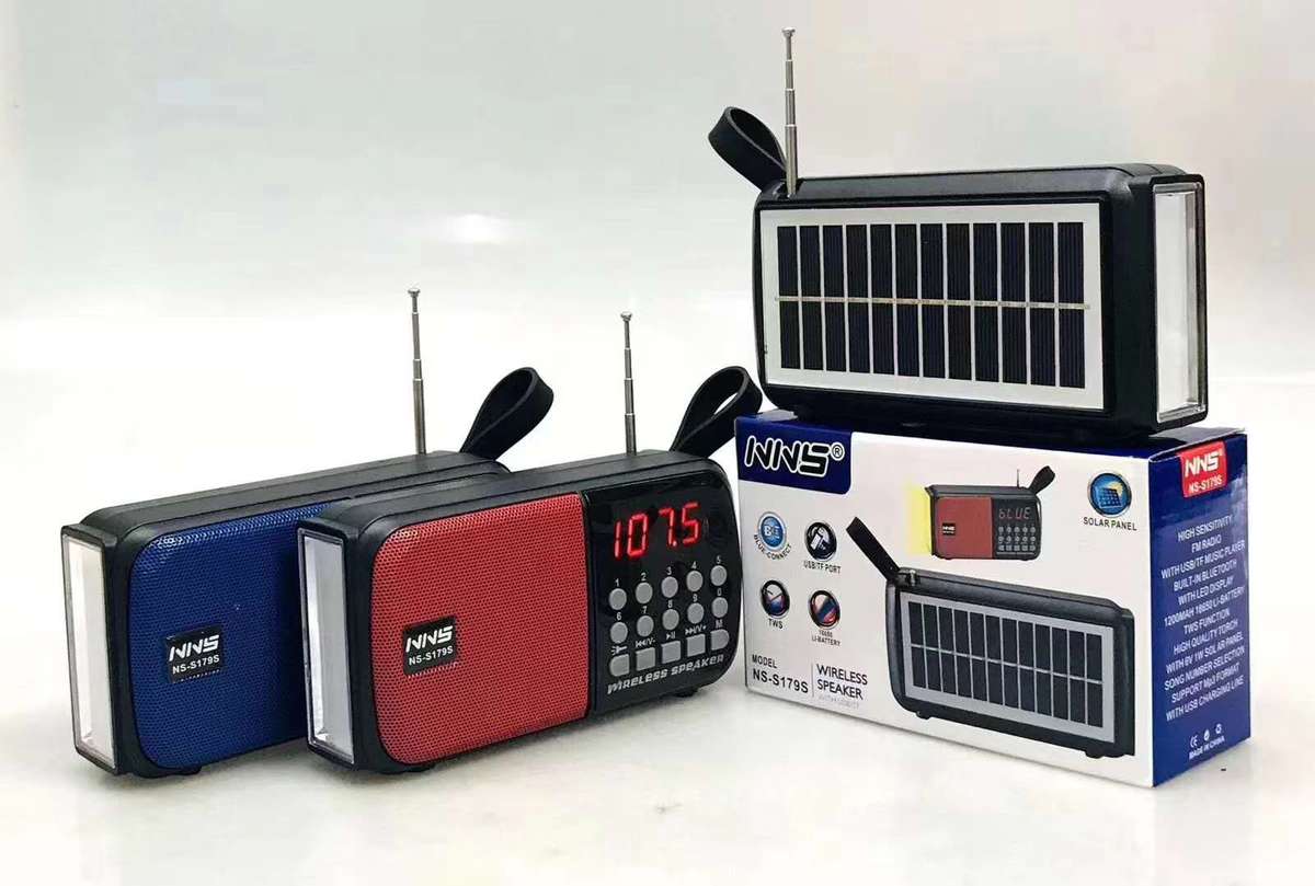 Solar Powered NS-S179S Mini Bluetooth Speaker with Radio