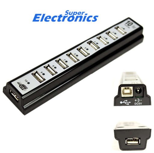 10 Ports USB HUB 480Mbps Hi-Speed 2.0 10 Ports Extension Adapter Cable For Keyboard PC Laptop