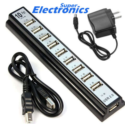 10 Ports USB HUB 480Mbps Hi-Speed 2.0 10 Ports Extension Adapter Cable For Keyboard PC Laptop
