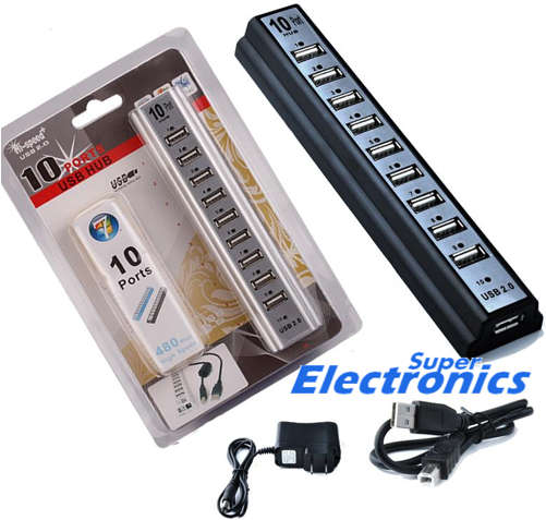 10 Ports USB HUB 480Mbps Hi-Speed 2.0 10 Ports Extension Adapter Cable For Keyboard PC Laptop
