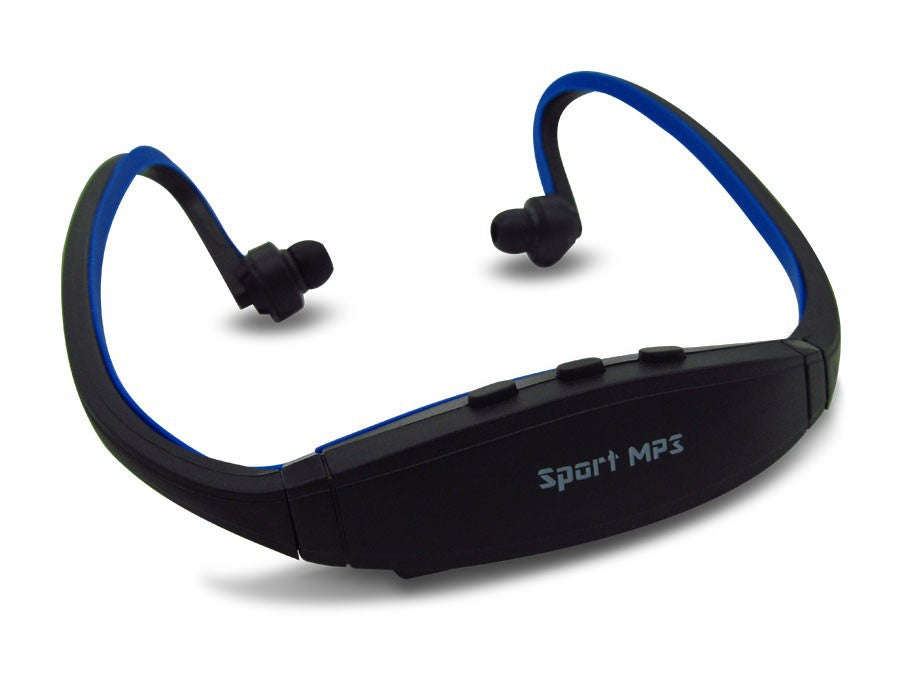 Wireless Bluetooth Sports MP3 Player with Micro SD Card Slot - Blue
