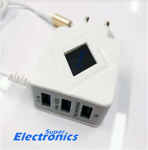 3.5 Fast Charger - 3 PORT Charging Adapter+Type C Cable