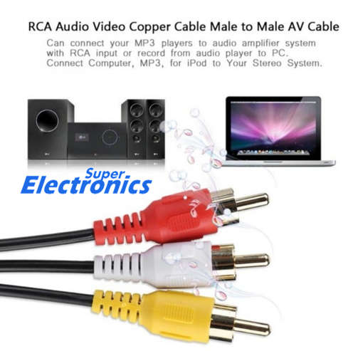 20M 3RCA to 3RCA male Composite Audio Video AV Cable
