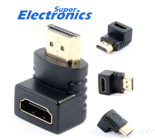 HDMI Male to Female Adapter with 90 Degree Down