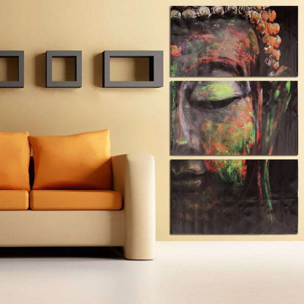 3 Panel canvas Buddha Statues Unframed