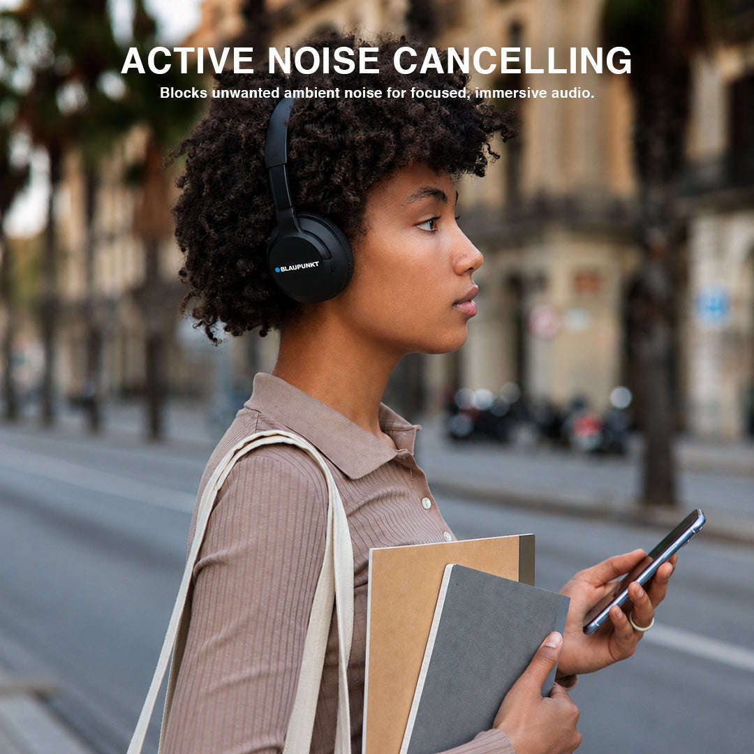 Blaupunkt Active Noise Cancelling Headphones  Wireless Bluetooth 5.1 Over-Ear Headphones with ANC