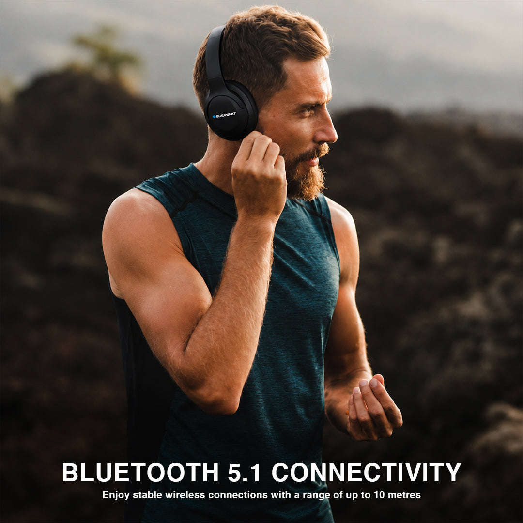 Blaupunkt Active Noise Cancelling Headphones  Wireless Bluetooth 5.1 Over-Ear Headphones with ANC