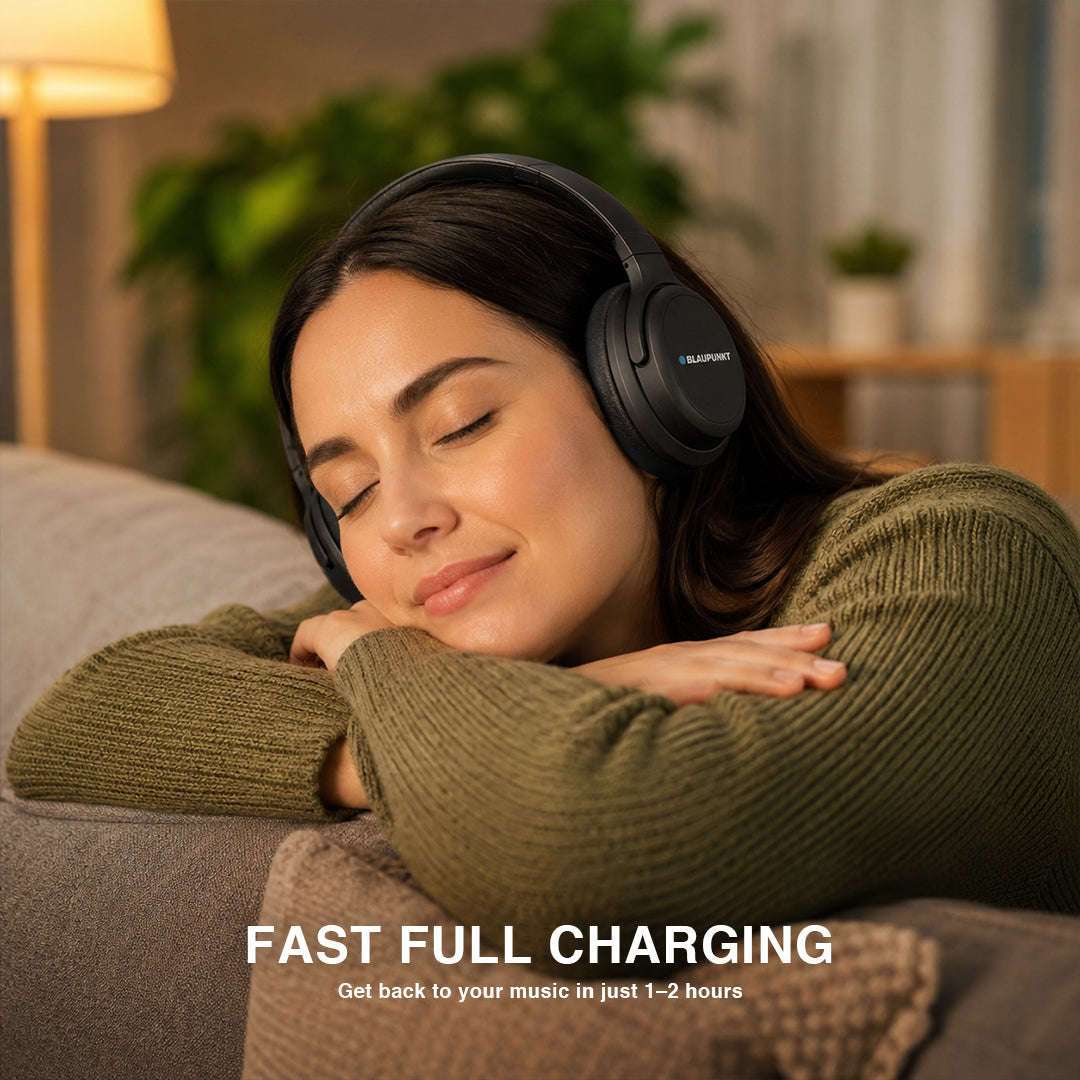 Blaupunkt Active Noise Cancelling Headphones  Wireless Bluetooth 5.1 Over-Ear Headphones with ANC