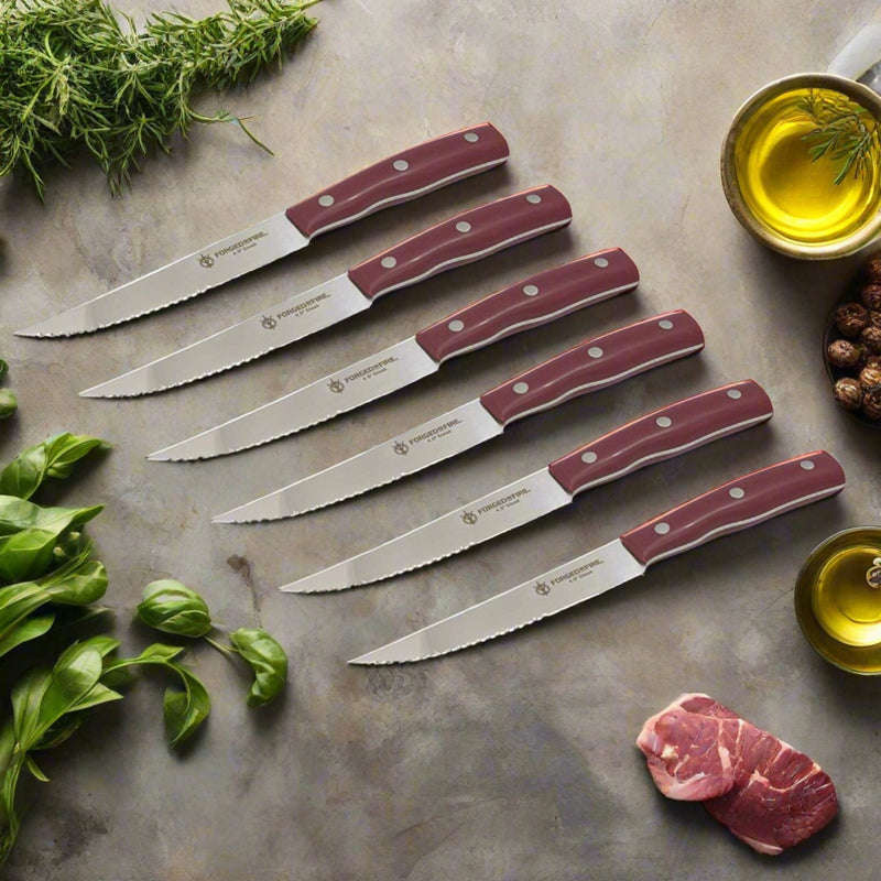 Homemax 4-in-1 Chopping & Defrosting Board + Forged in Fire Steak Knife - 6pc Set | BUNDLE