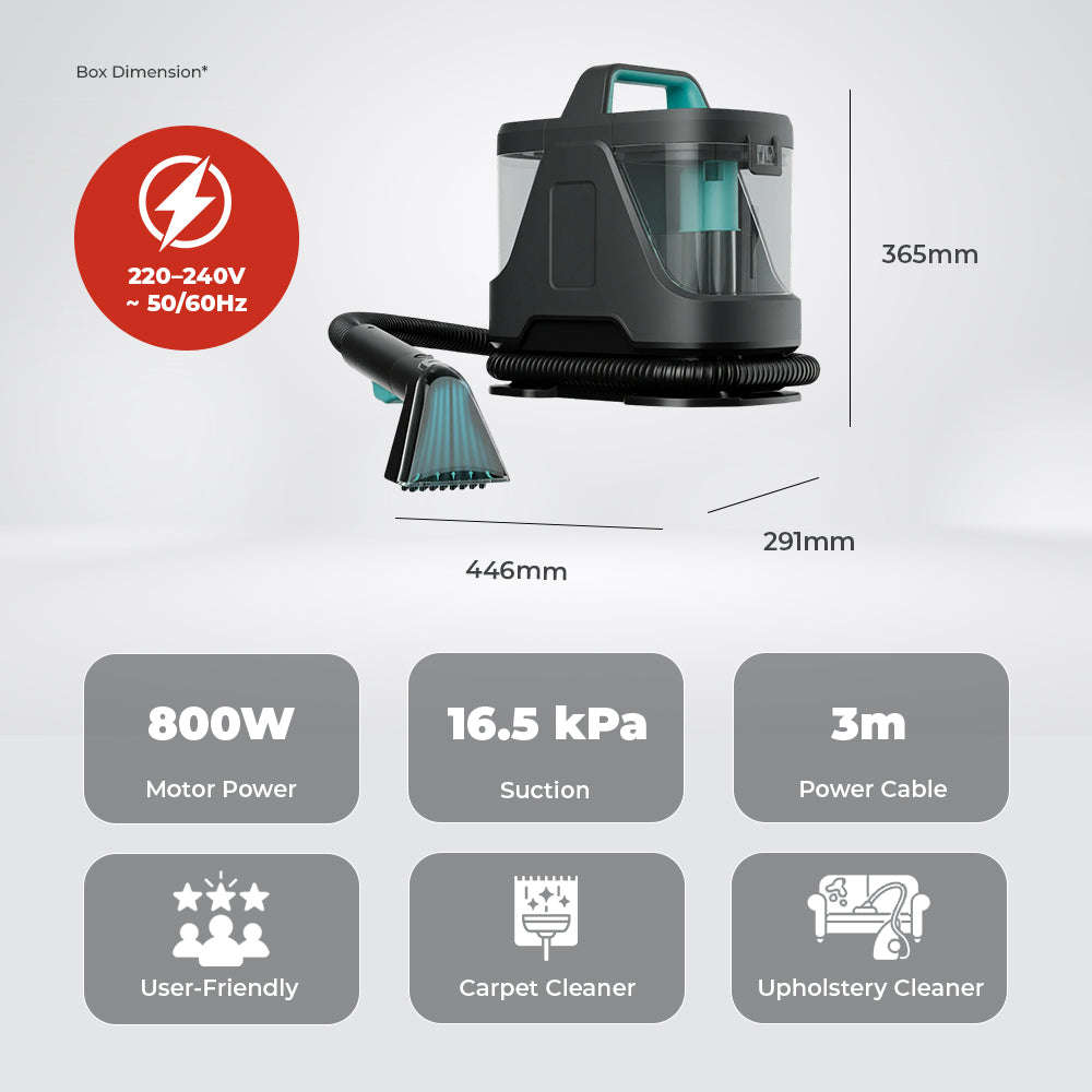 Milex Carpet & Upholstery Cleaner  800W Deep Cleaning Machine for Carpets, Upholstery & Car In...