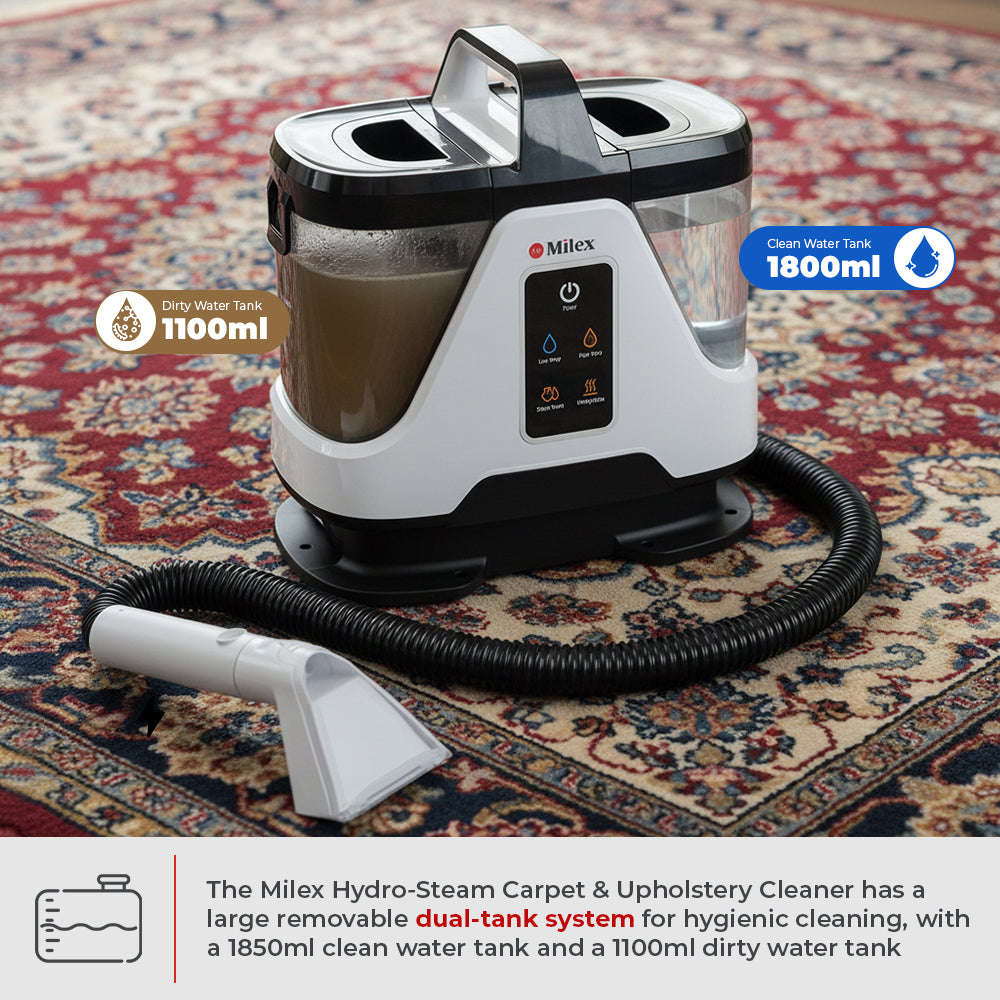 Milex Hydro-Steam Carpet & Upholstery Cleaner  1700W Multi-Function Steam Cleaner