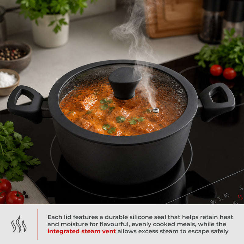 Milex Black Stone 5pc Forged Aluminium Cookware Set