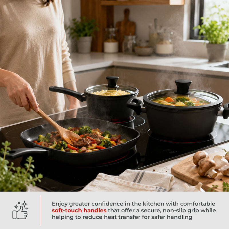 Milex Black Stone 5pc Forged Aluminium Cookware Set