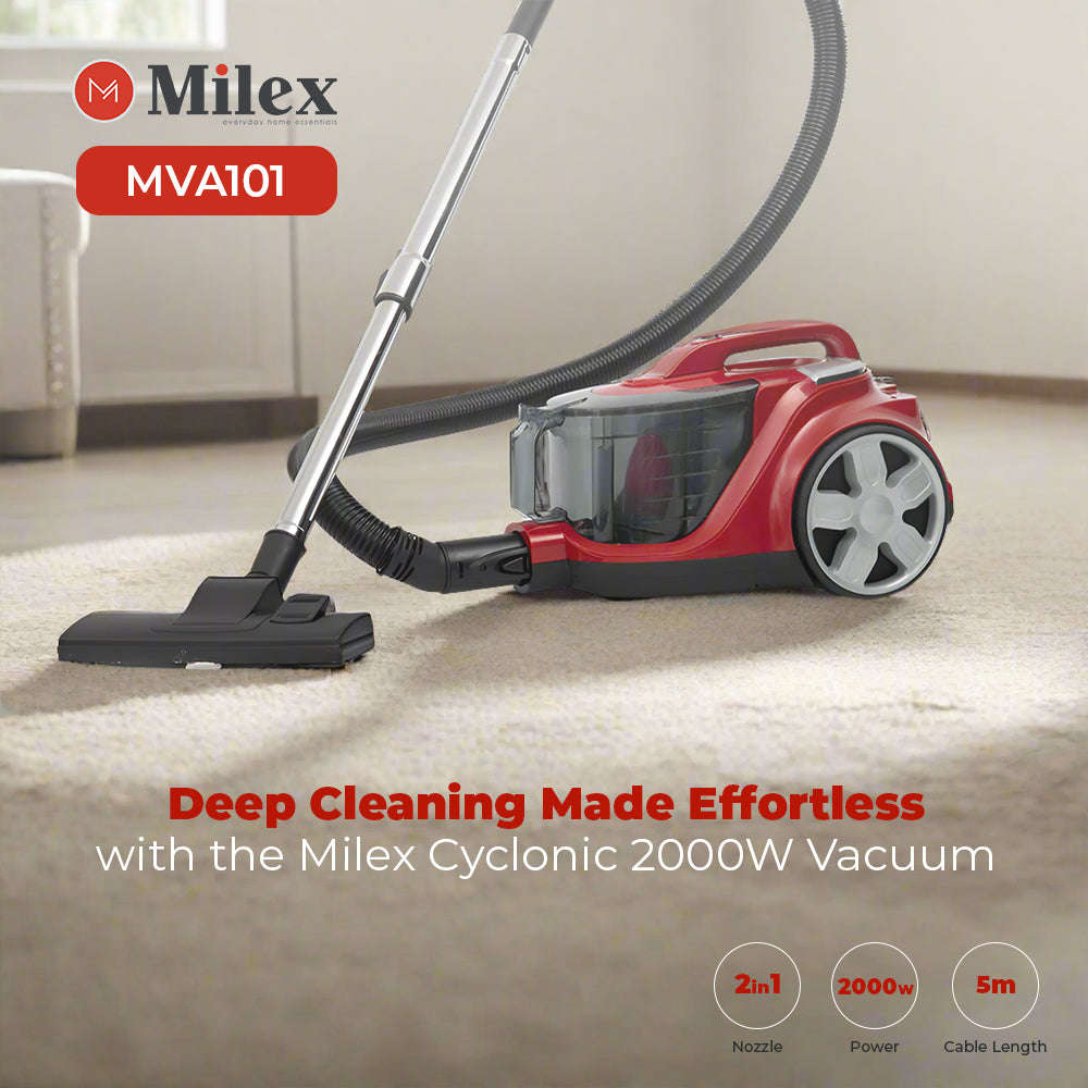 Milex Cyclonic Vacuum  2000W Bagless Vacuum Cleaner with 3.5L Dust Bin