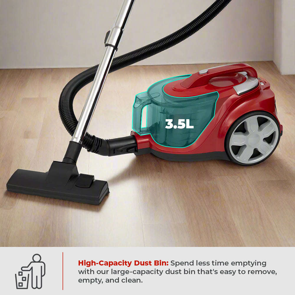 Milex Cyclonic Vacuum  2000W Bagless Vacuum Cleaner with 3.5L Dust Bin