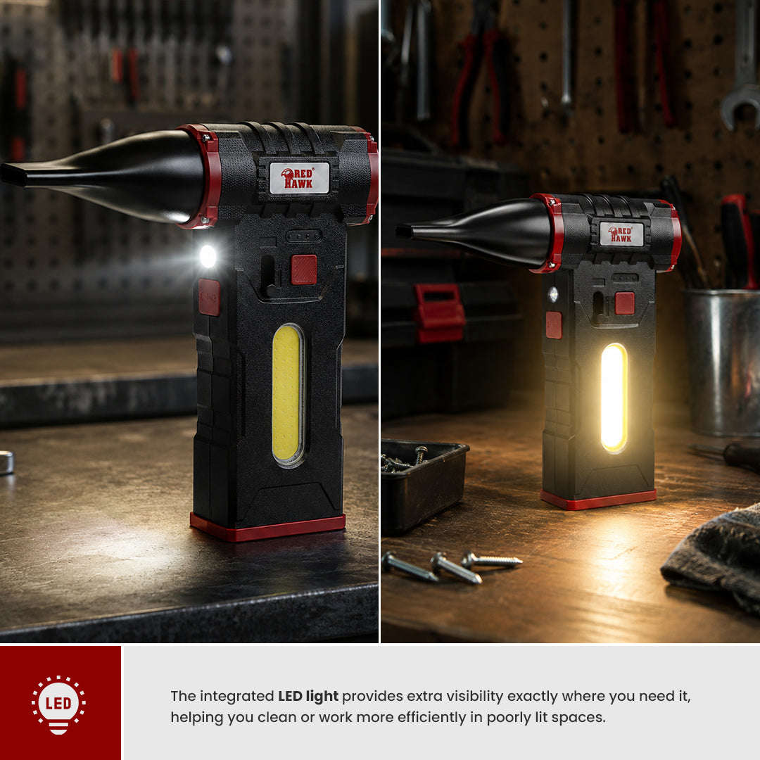 Milex Red Hawk Blow & Vacuum Plus  Powerful 2-in-1 Cordless Blower & Vacuum