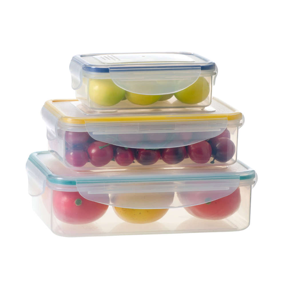 Milex 3-Piece Rectangular Container Set  Airtight Food Storage Containers